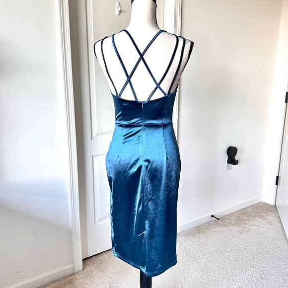 GRACE KARIN Satiny Strappy Back Ruched Homecoming Dress—SZ. Small - Picture 9 of 17
